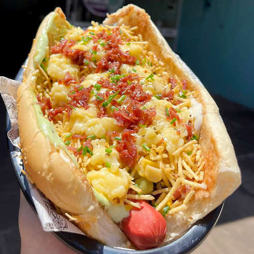 Hot dog duplo calabresa