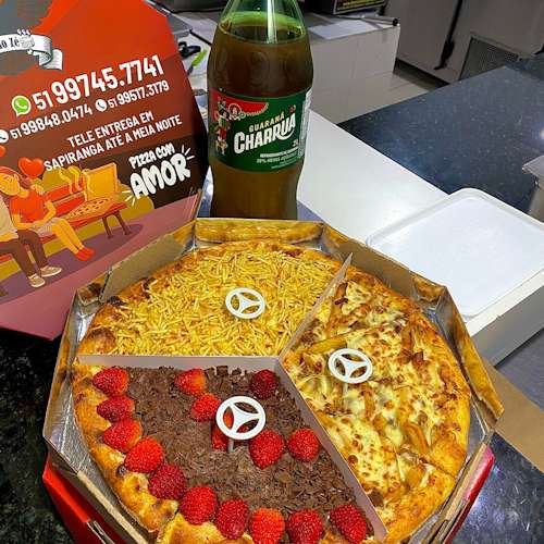   Pizza grande 3 sabores borda grátis mais refri 2 litros