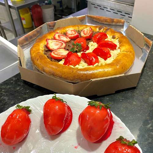 Pizza de morango do amor