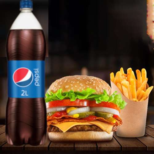 4 Xis Salada + Refri 2 Litros + Fritas