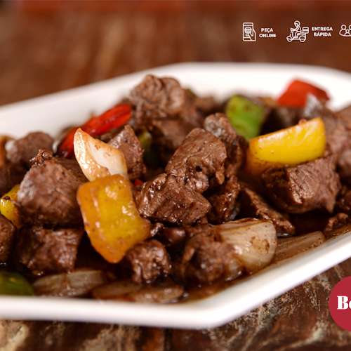 Filé, Cebola e Pimentão Xadrez