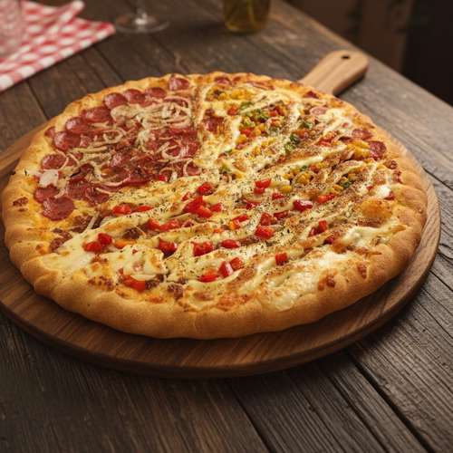 Pizza Família, 16 fatias, 4 sabores, 45cm